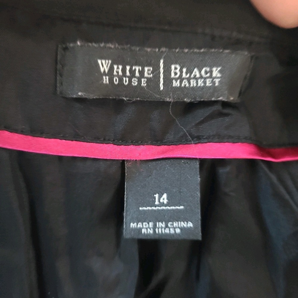 WHBM Black Lace Trim Victorian Goth Steampunk Witchy Jacket Womens Sz 14‎ - Picture 7 of 8